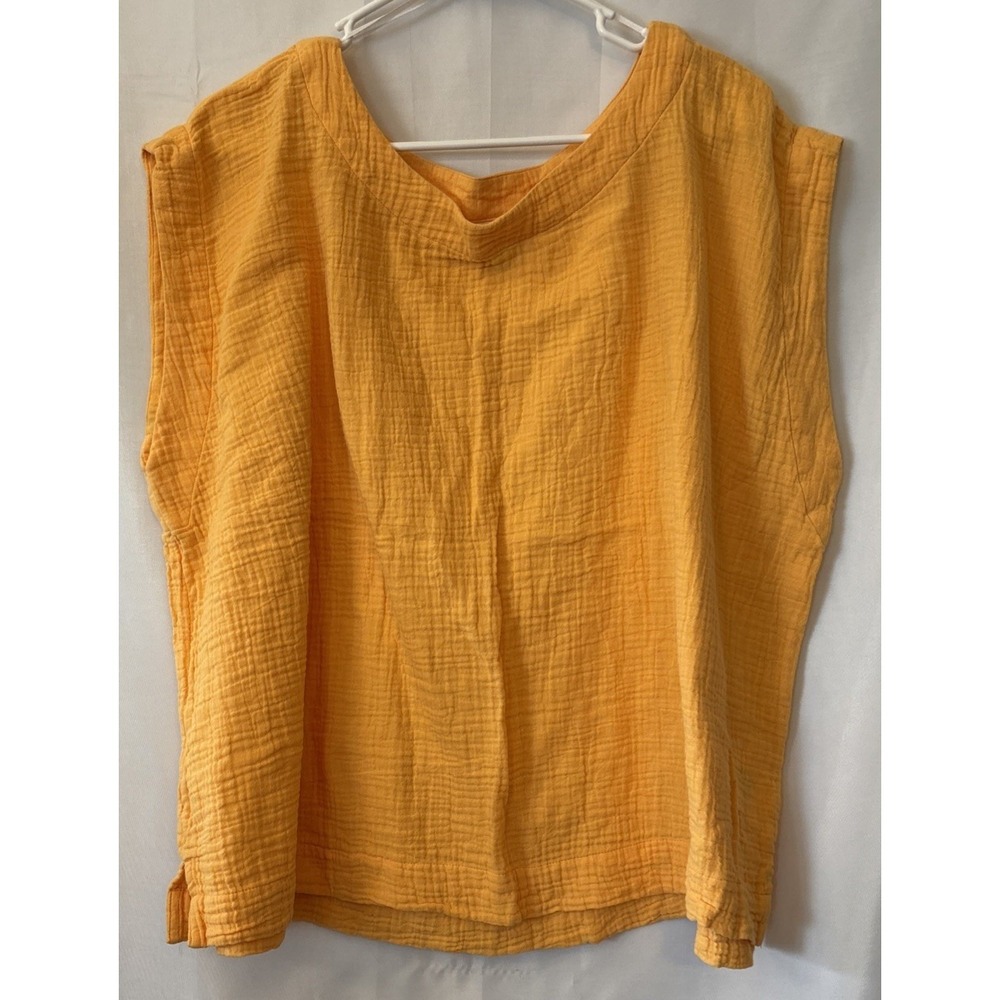 A.N.A Sleeveless Gauze Boxy Blouse Women's 2XL Orange Cotton